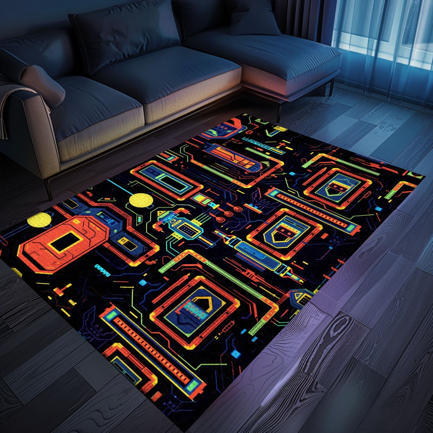Stylish 70s Retro Arcade Rug for Game Room, an Excellent Gift Idea for Retro Video Game Lovers, Arcade Decor, Gift for Gamers, Video Game Lovers G43