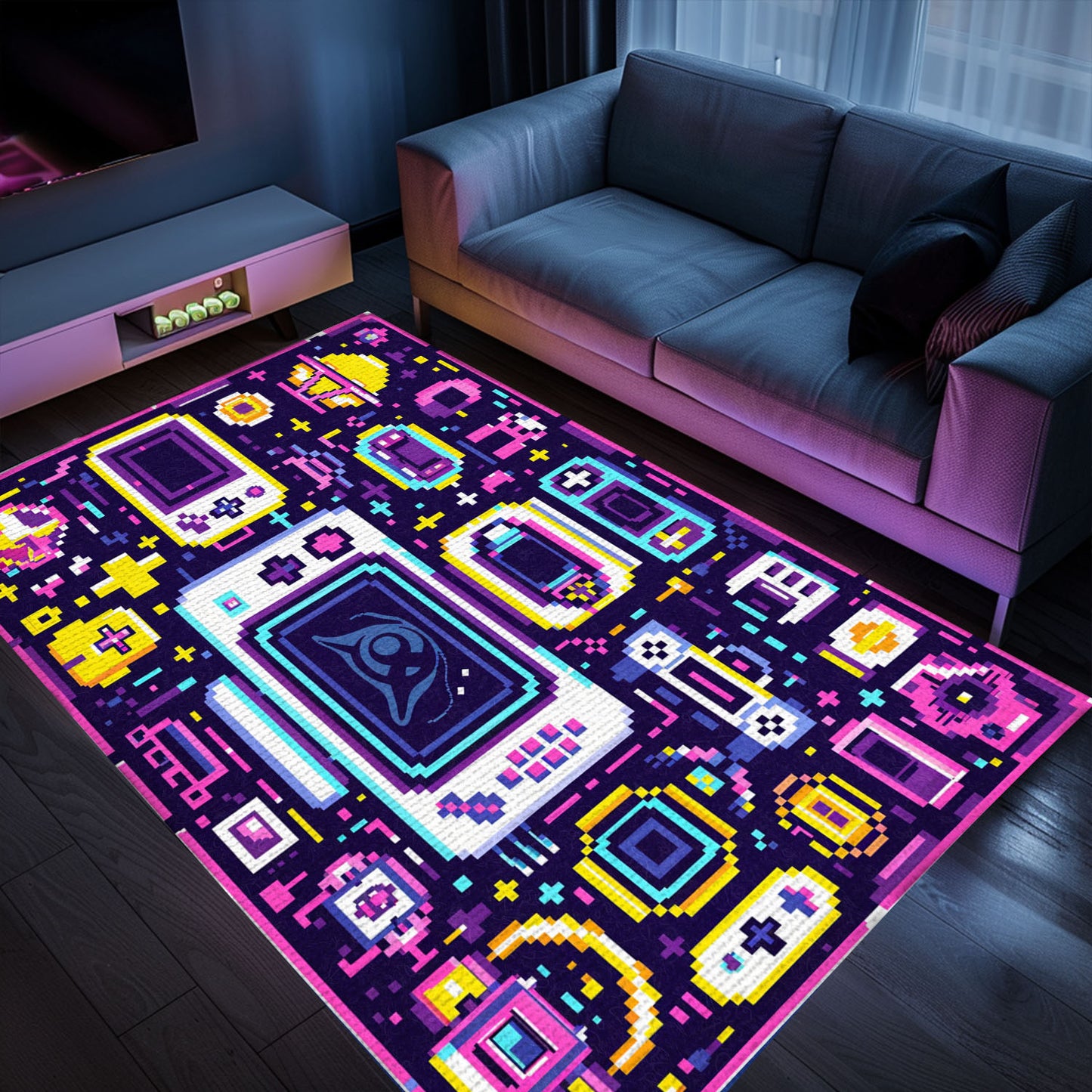 Infuse Your Living Space with Arcade Charm: 80s Game Controller Themed Rugs for Video Game Fans, Arcade Decor, Gift for Gamers, Video Game Lovers G206