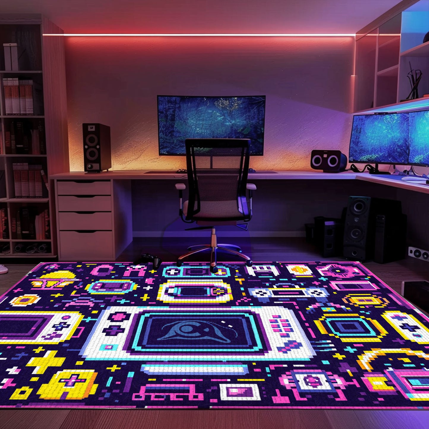 Infuse Your Living Space with Arcade Charm: 80s Game Controller Themed Rugs for Video Game Fans, Arcade Decor, Gift for Gamers, Video Game Lovers G206