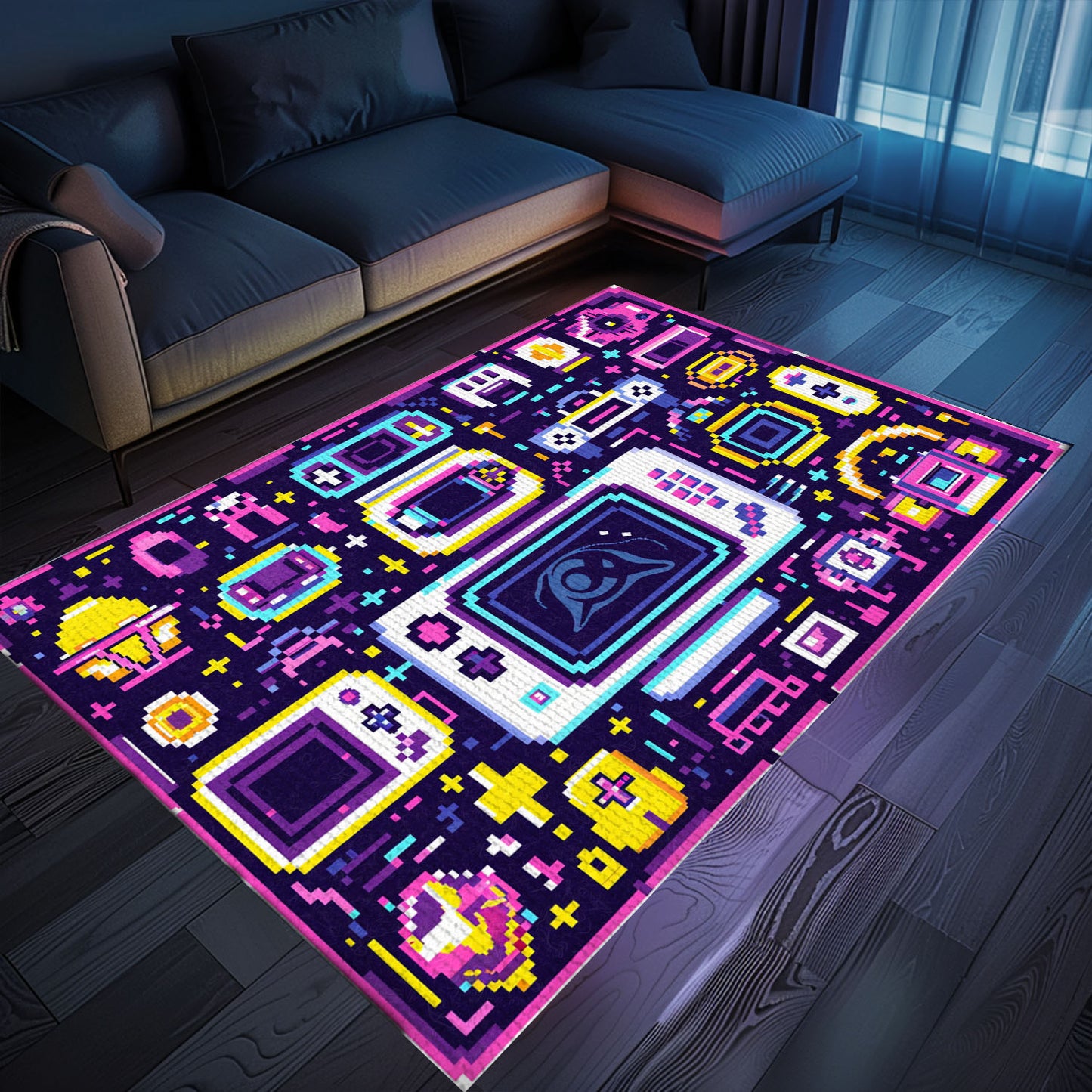 Infuse Your Living Space with Arcade Charm: 80s Game Controller Themed Rugs for Video Game Fans, Arcade Decor, Gift for Gamers, Video Game Lovers G206