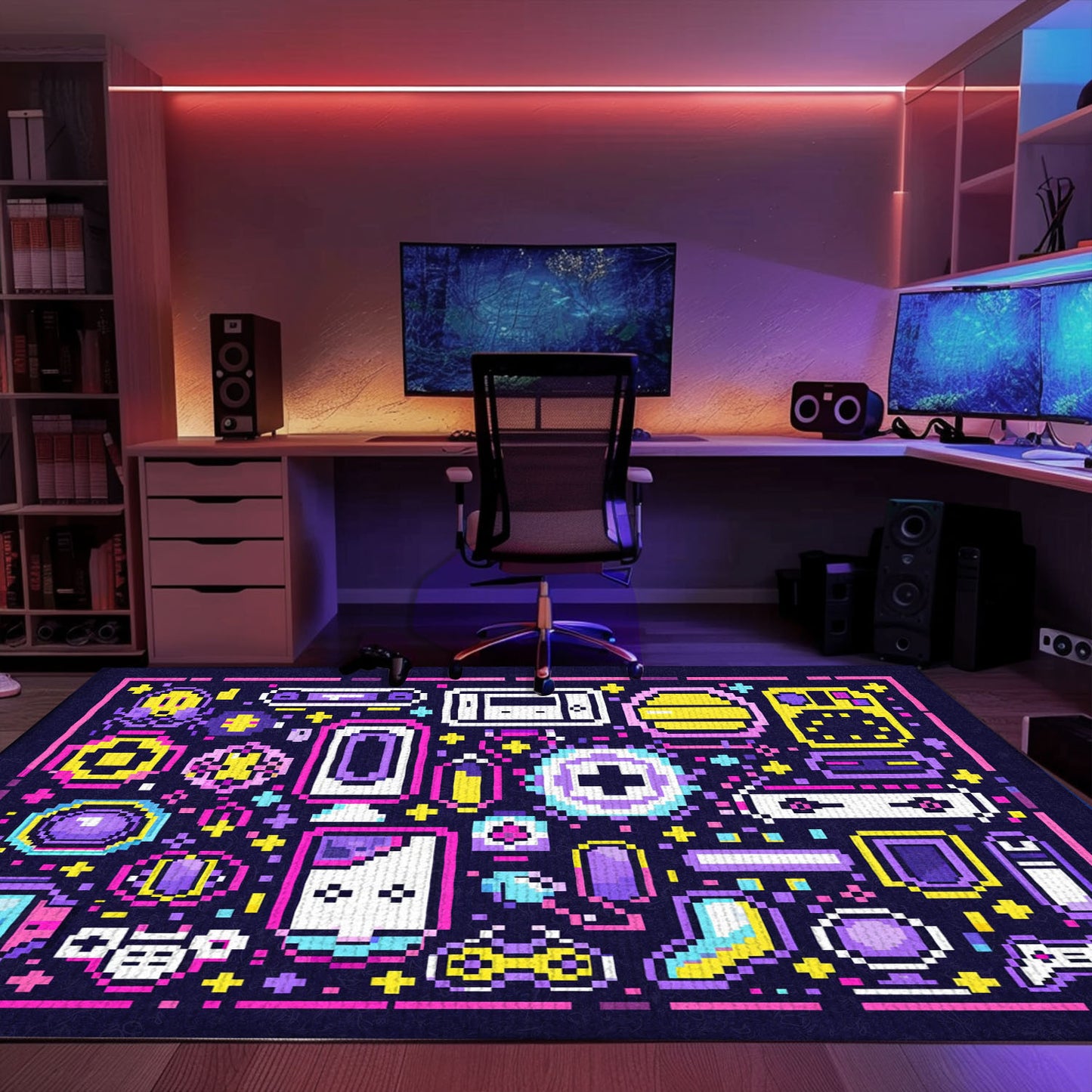 Elevate Your Home Gaming Experience with 80s Game Controller Inspired Rugs, Ideal Gift for Gamers, Arcade Decor, Gift for Gamers, Video Game Lovers G202