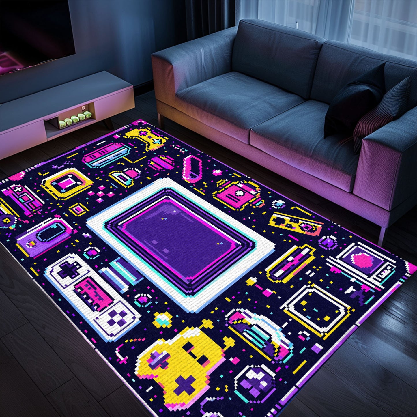 Elevate Your Gaming Setup with 80s Game Controller Design Rugs, Perfect Addition for Any Gamer's Room, Arcade Decor, Gift for Gamers, Video Game Lovers G200