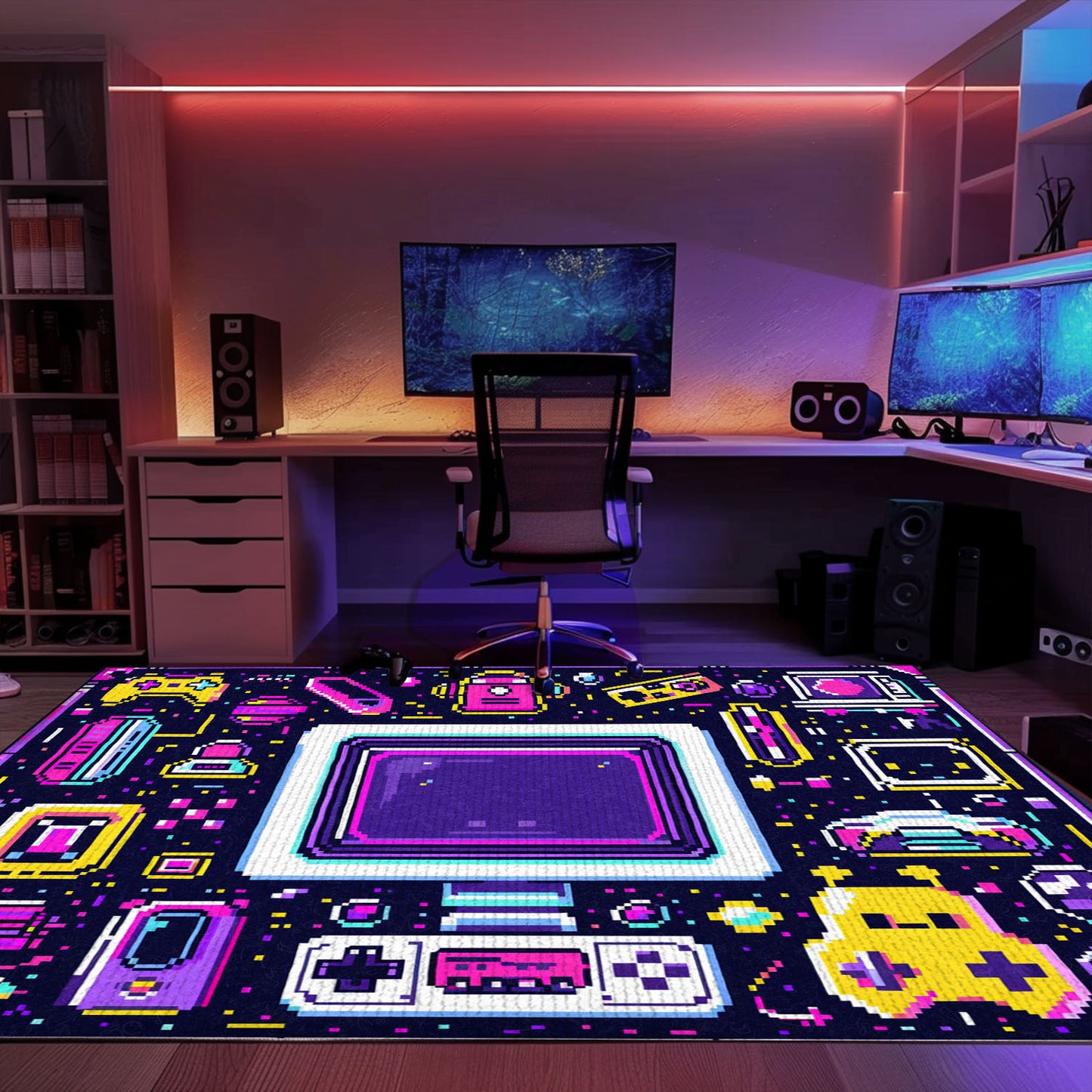 Elevate Your Gaming Setup with 80s Game Controller Design Rugs, Perfect Addition for Any Gamer's Room, Arcade Decor, Gift for Gamers, Video Game Lovers G200