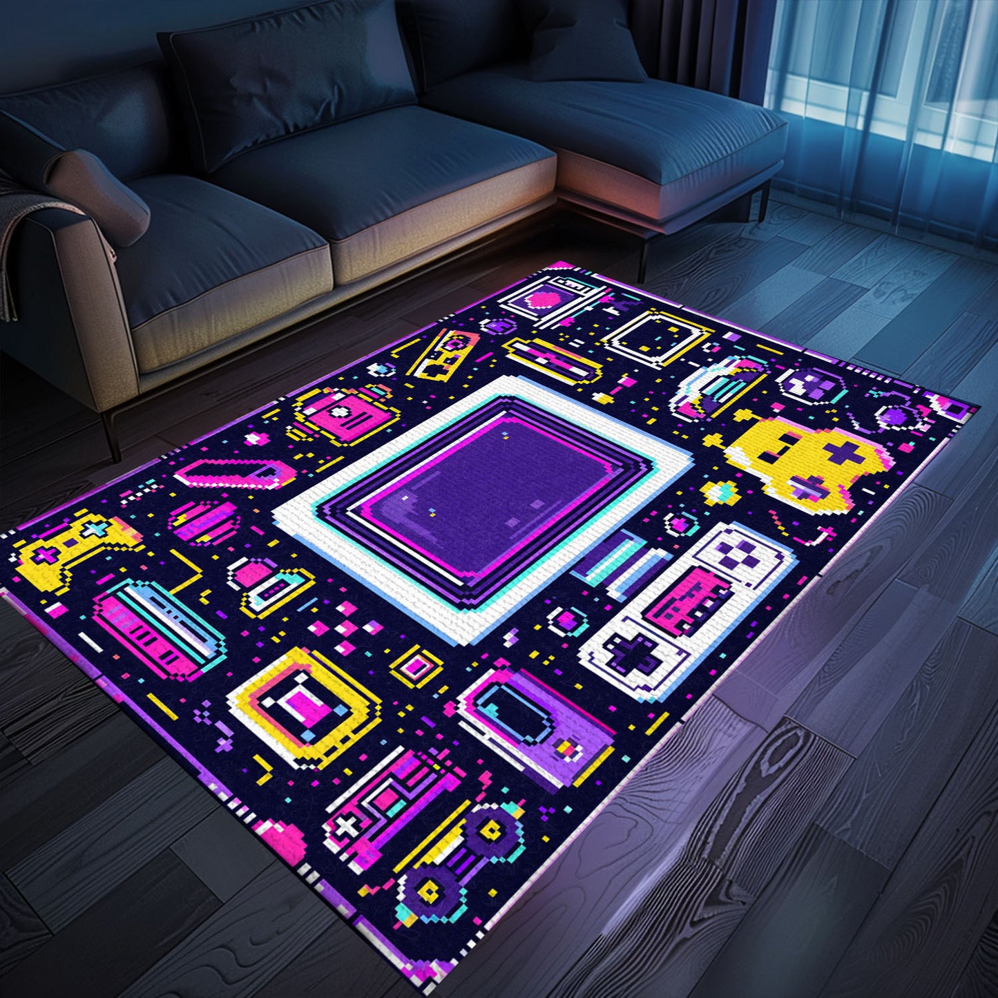 Elevate Your Gaming Setup with 80s Game Controller Design Rugs, Perfect Addition for Any Gamer's Room, Arcade Decor, Gift for Gamers, Video Game Lovers G200