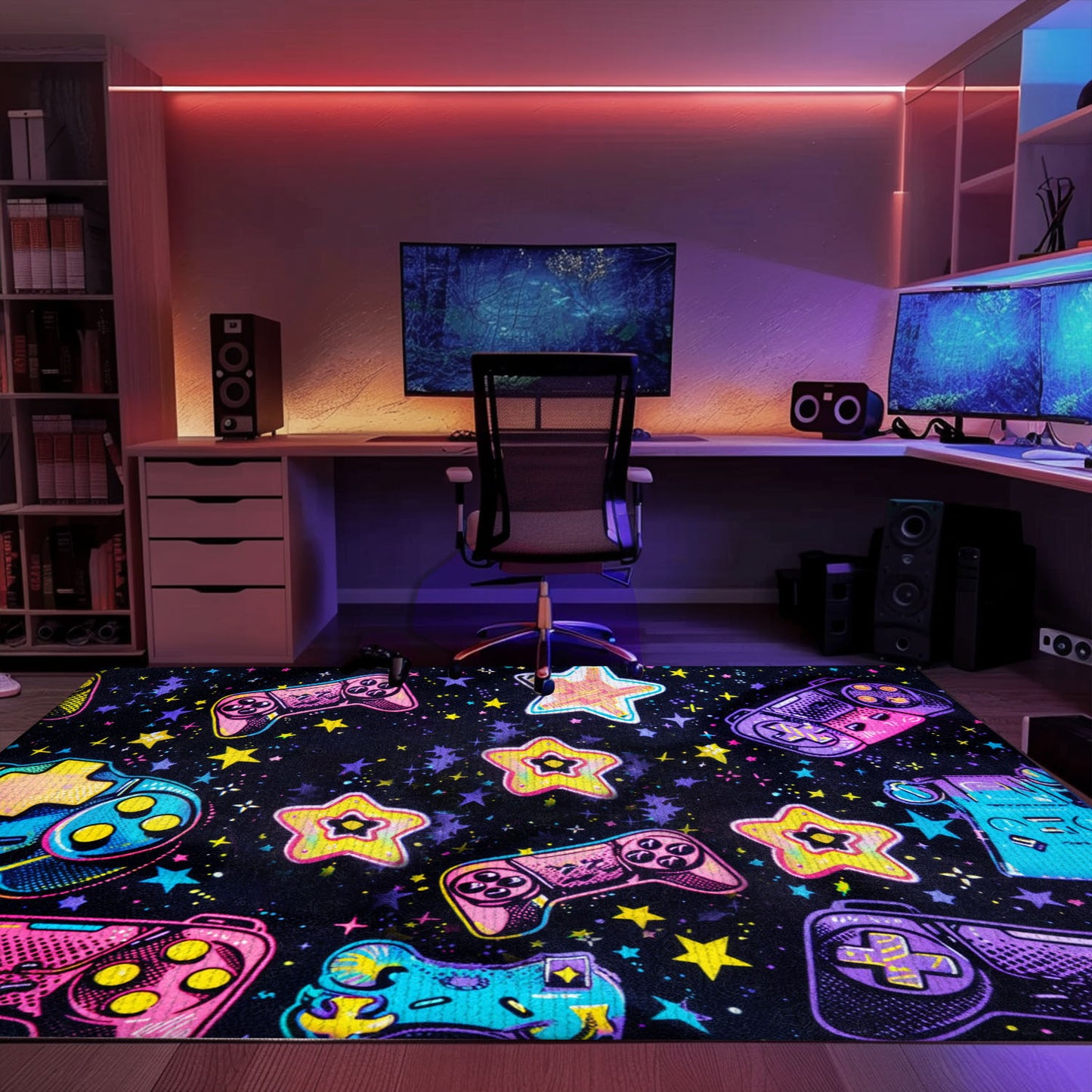 Personalize Your Gaming Den with 80s Game Controller Design Rugs, Perfect for Retro Gaming Atmosphere, Arcade Decor, Gift for Gamers, Video Game Lovers G191