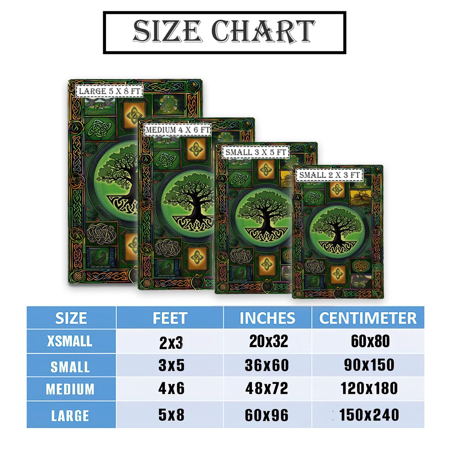 Handcrafted Celtic Tree of Life Viking Area Rug – A Unique Addition to Your Bedroom and Living Room Decor, Personalized Carpet Viking, Popular Rug Full Size (3x5, 4x6, 5x8) V5