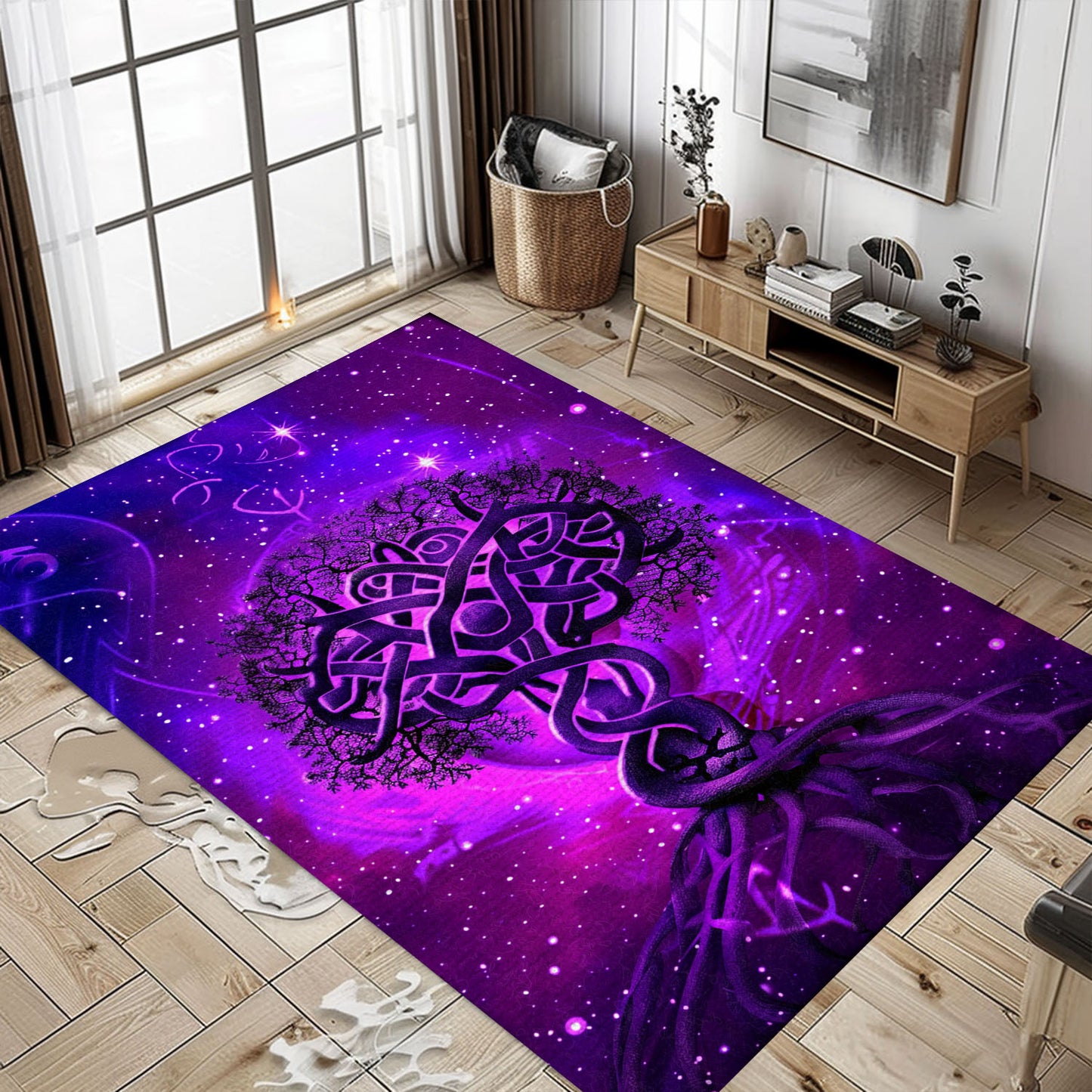 Norse Mythology-Inspired Celtic Tree of Life Rug for Home, Personalized Carpet Viking, Viking Area Rugs for Living Room, Viking Carpet Bedroom, Popular Rug Full Size (3x5, 4x6, 5x8) V94