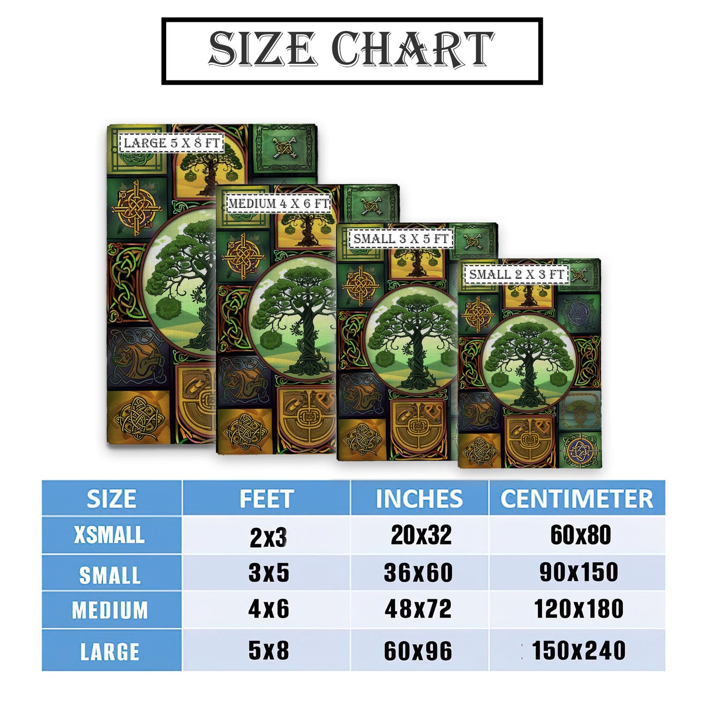 Celtic Tree of Life Viking Area Rug: Cultural Decor Piece, Personalized Carpet Viking, Viking Area Rugs for Living Room, Viking Carpet Bedroom, Popular Rug Full Size (3x5, 4x6, 5x8) V100
