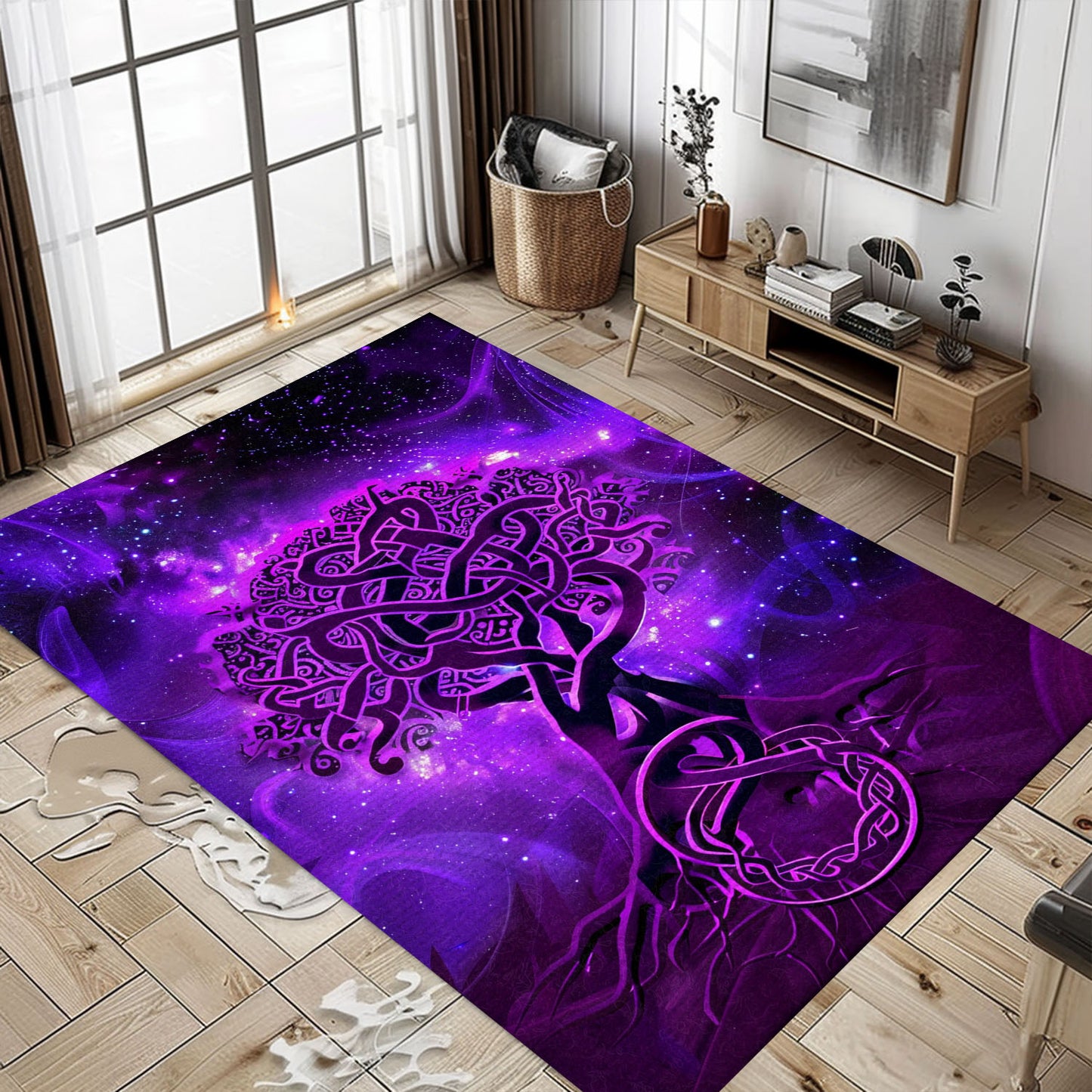 Intricate Viking Rug with Celtic Tree of Life Design, Personalized Carpet Viking, Viking Area Rugs for Living Room, Viking Carpet Bedroom, Popular Rug Full Size (3x5, 4x6, 5x8) V88