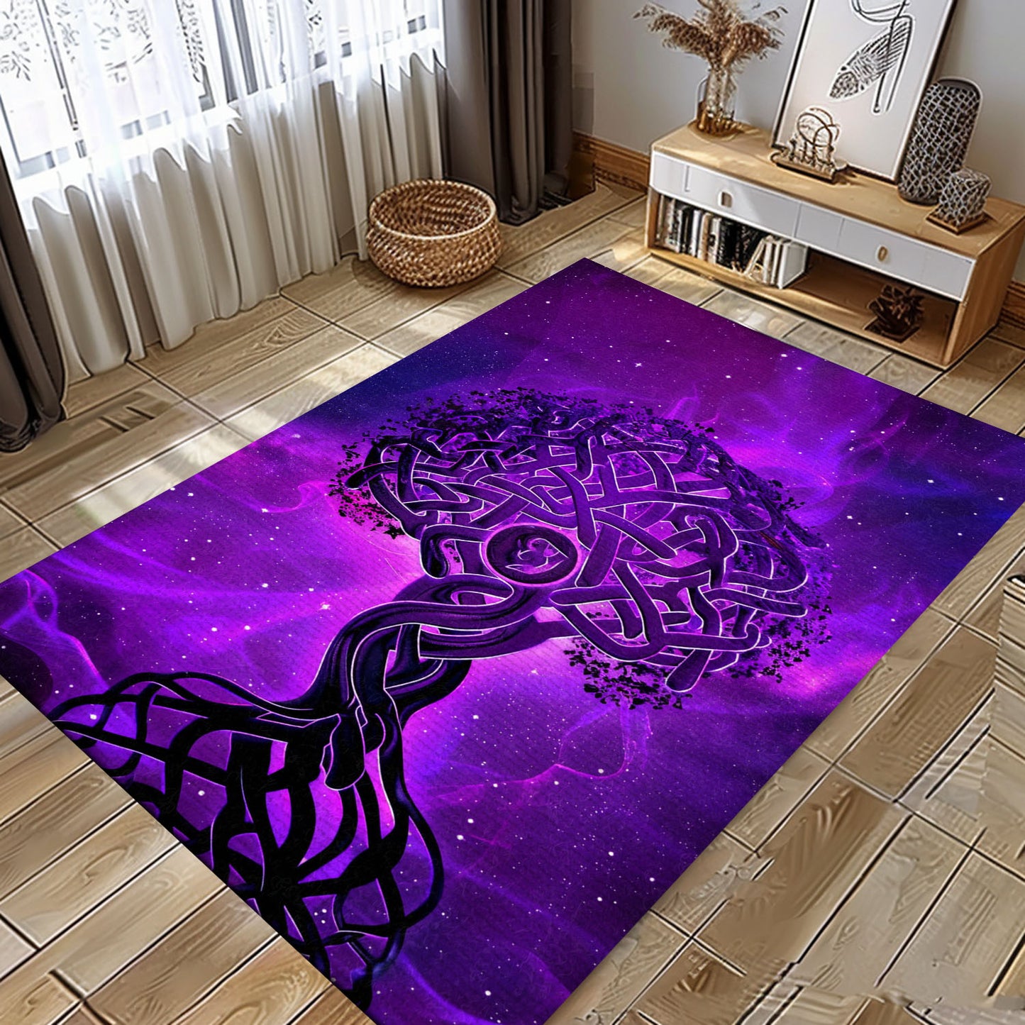 Unique Celtic Tree of Life Viking Rug for Home Decor, Personalized Carpet Viking, Viking Area Rugs for Living Room, Viking Carpet Bedroom, Popular Rug Full Size (3x5, 4x6, 5x8) V85