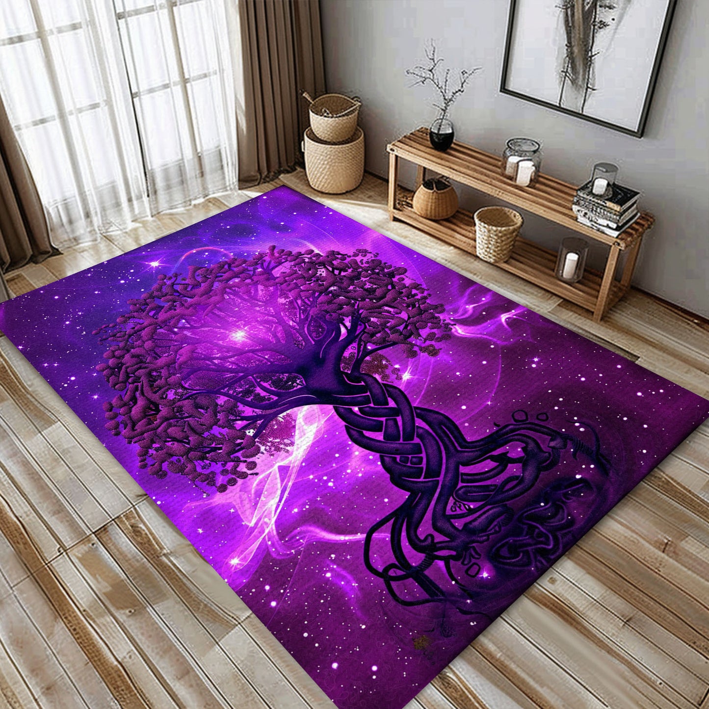Norse Mythology Inspired Celtic Tree of Life Rug for Viking Theme, Personalized Carpet Viking, Popular Rug Full Size (3x5, 4x6, 5x8) V82