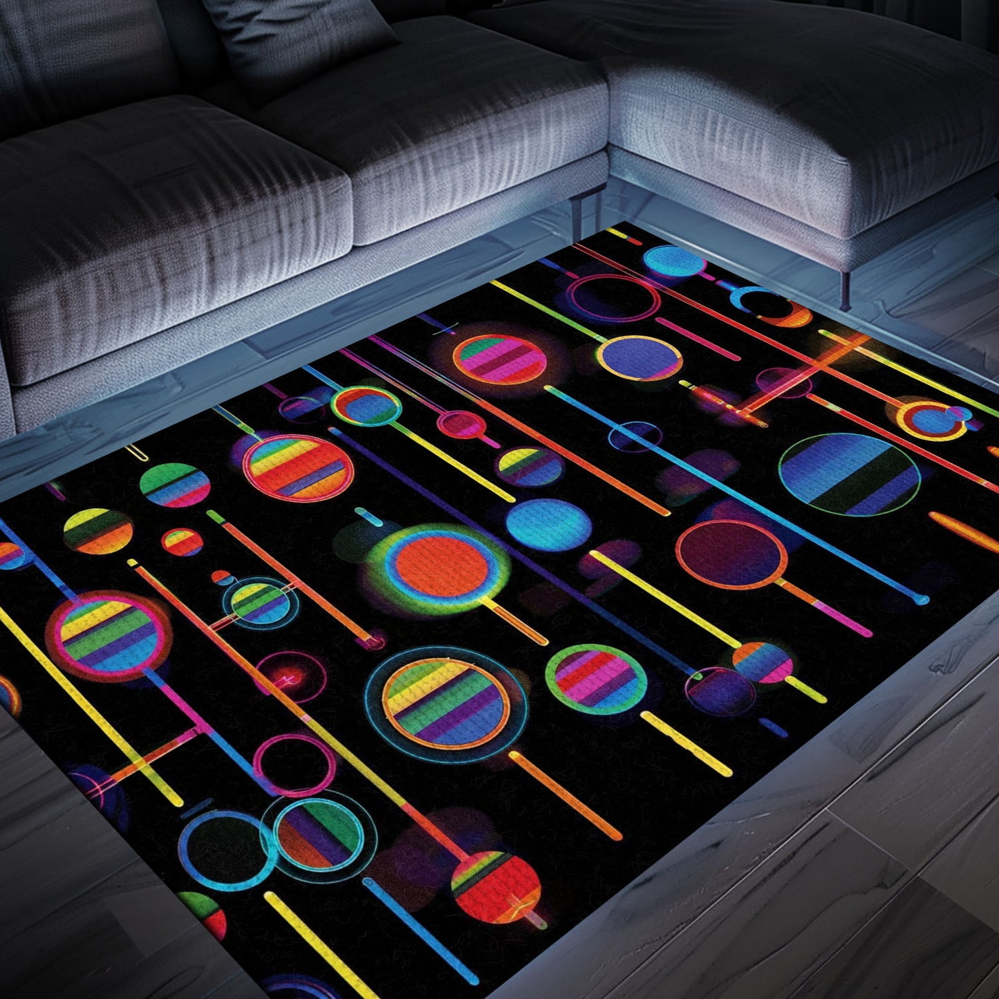Level Up Your Decor with Dark and Neon 80s Arcade NES Game 8bit Rugs for Boys, Arcade Decor, Gift for Gamers, Video Game Lovers G297