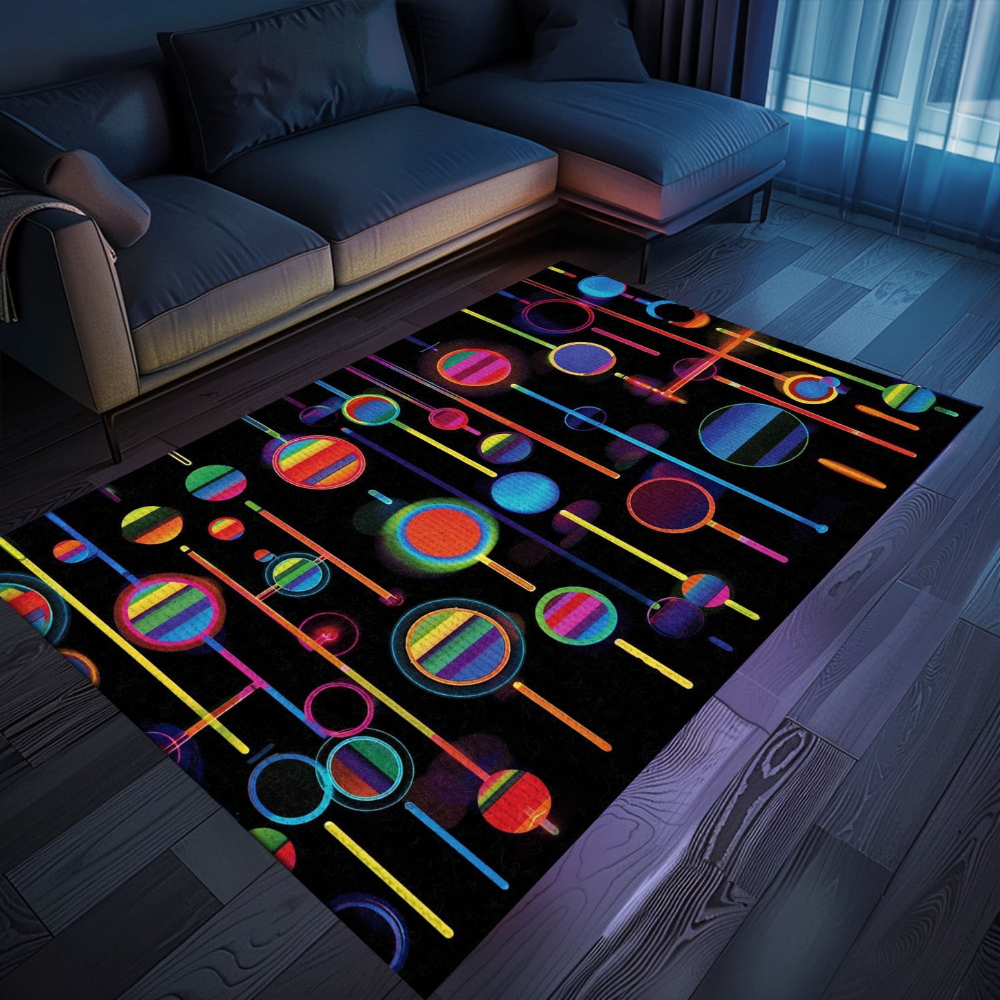 Level Up Your Decor with Dark and Neon 80s Arcade NES Game 8bit Rugs for Boys, Arcade Decor, Gift for Gamers, Video Game Lovers G297