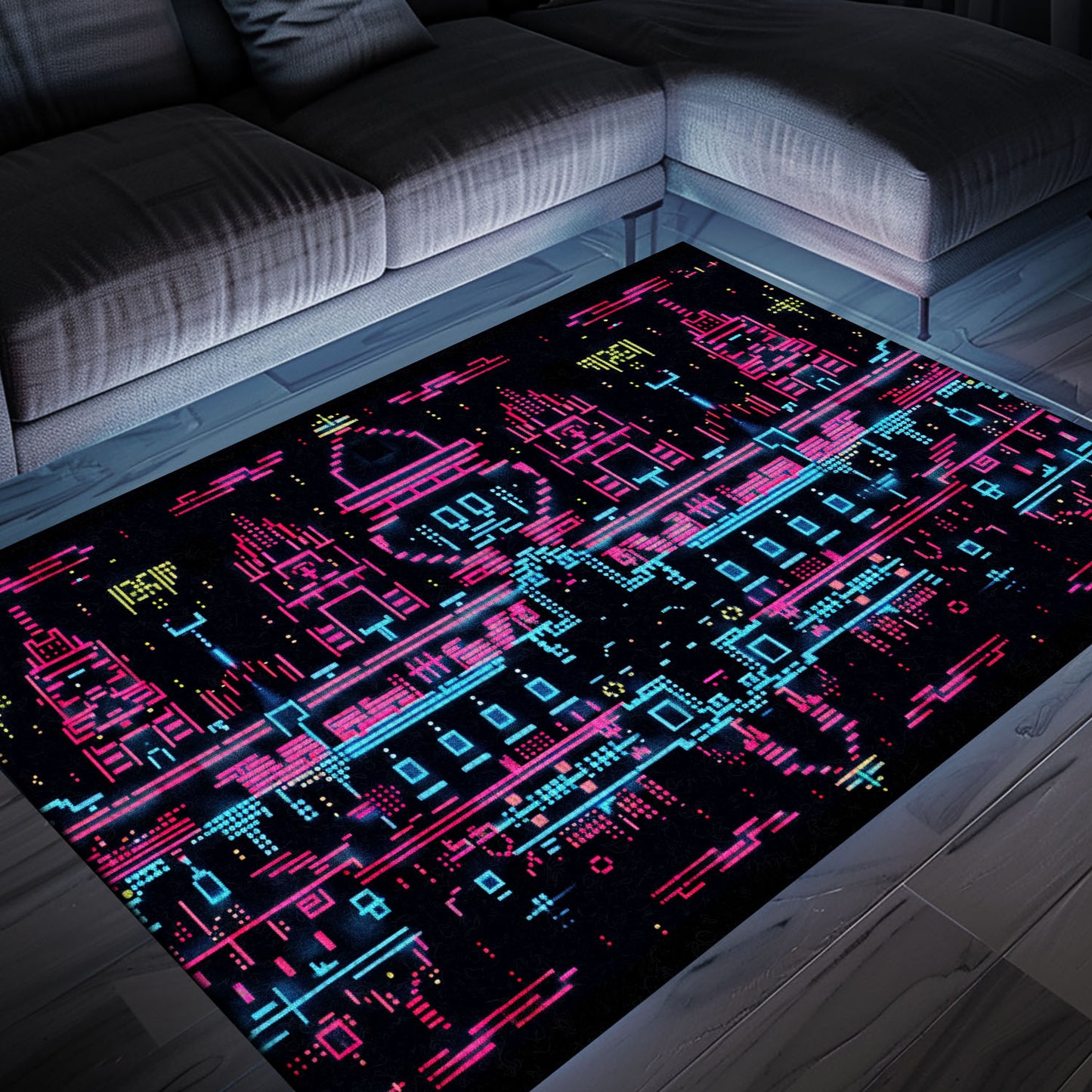 Level Up Boys' Rooms with Dark and Neon 80s Arcade NES Game 8bit Rugs, Arcade Decor, Gift for Gamers, Video Game Lovers G272