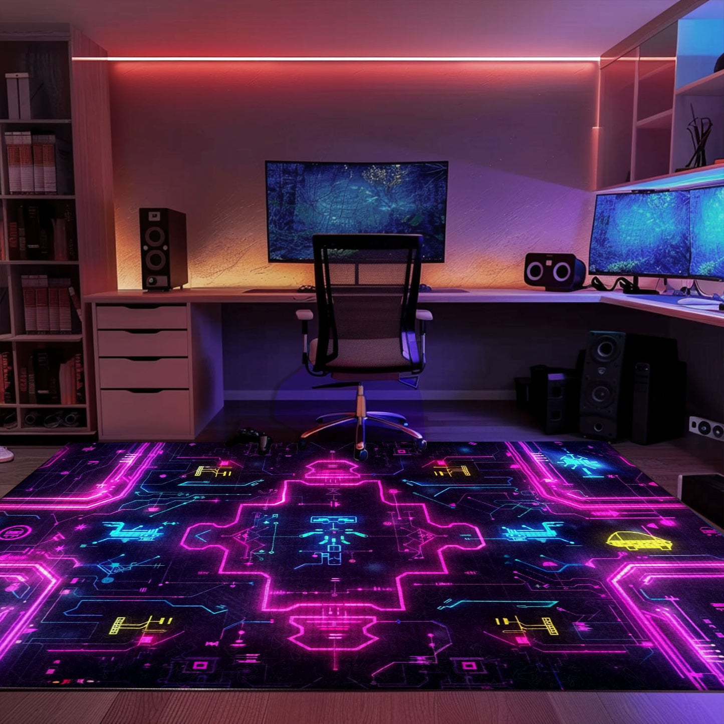 Upgrade Boys' Rooms with Dark and Neon 80s Arcade NES Game 8bit Rugs, Arcade Decor, Gift for Gamers, Video Game Lovers G278