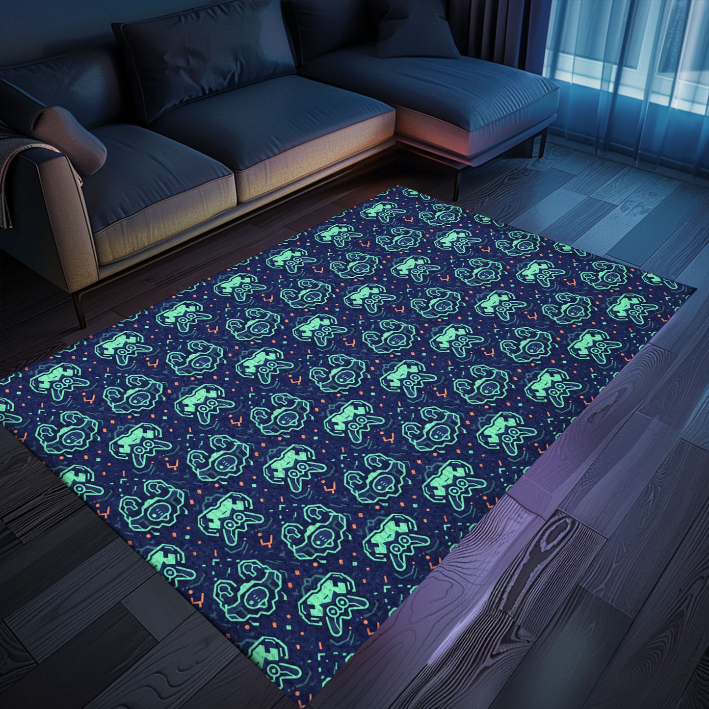 Enhance Your Gaming Den with Dark and Neon 80s Arcade NES Game 8bit Area Rug, Ideal for Retro Gaming Setup, Arcade Decor, Gift for Gamers, Video Game Lovers G257
