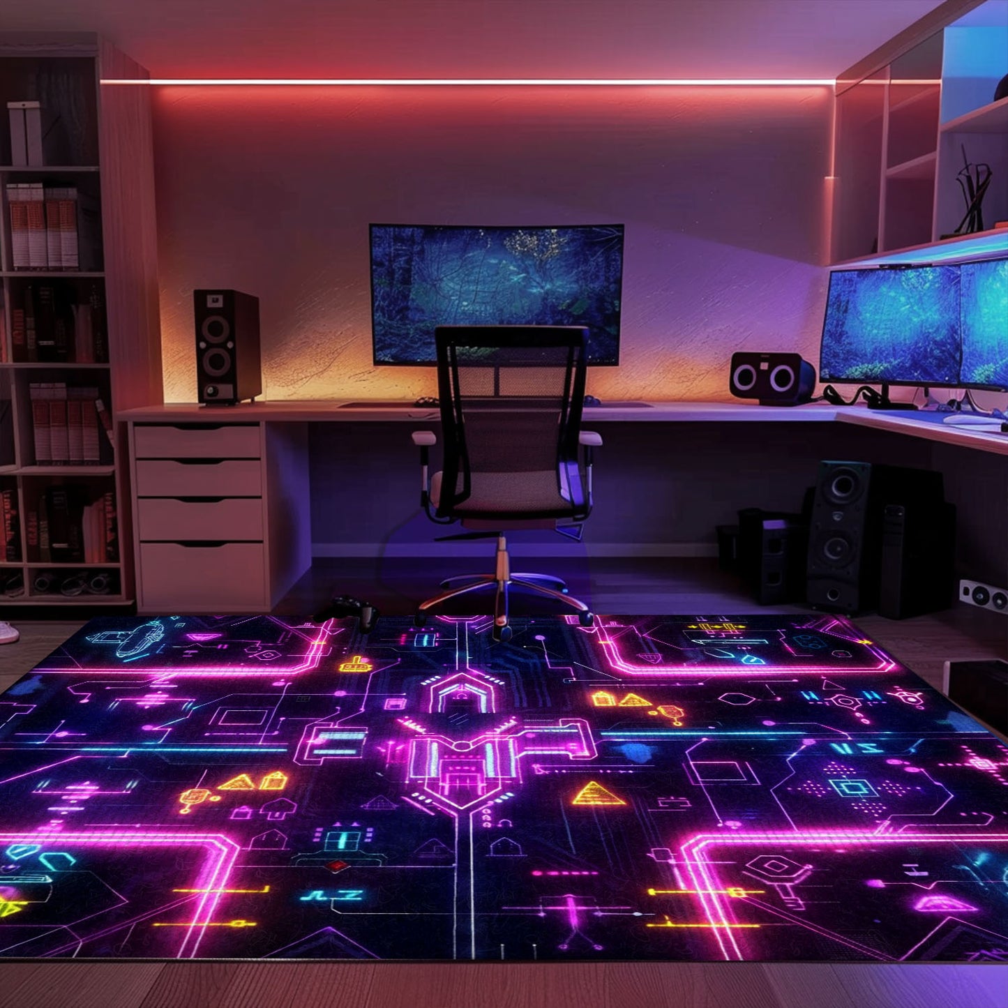 Level Up Your Decor with Dark and Neon 80s Arcade NES Game 8bit Area Rug, Channeling Video Game Nostalgia, Arcade Decor, Gift for Gamers, Video Game Lovers G245