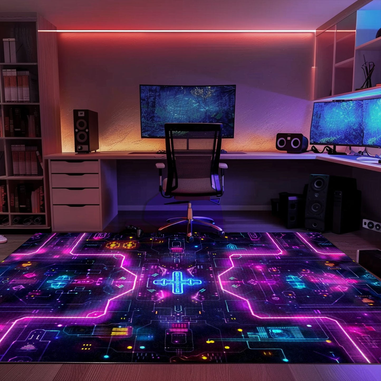 Elevate Your Home with Dark and Neon 80s Arcade NES Game 8bit Area Rug, Perfect Gift for Gamers, Arcade Decor, Gift for Gamers, Video Game Lovers G242