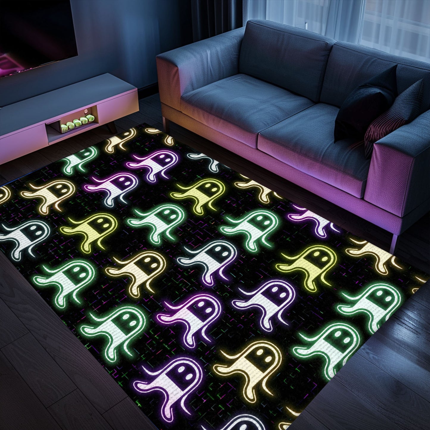 Eye-Catching Neon Video Game Retro Arcade Game Room Rug, Great Gift for Video Game Enthusiasts, Arcade Decor, Gift for Gamers, Video Game Lovers G76