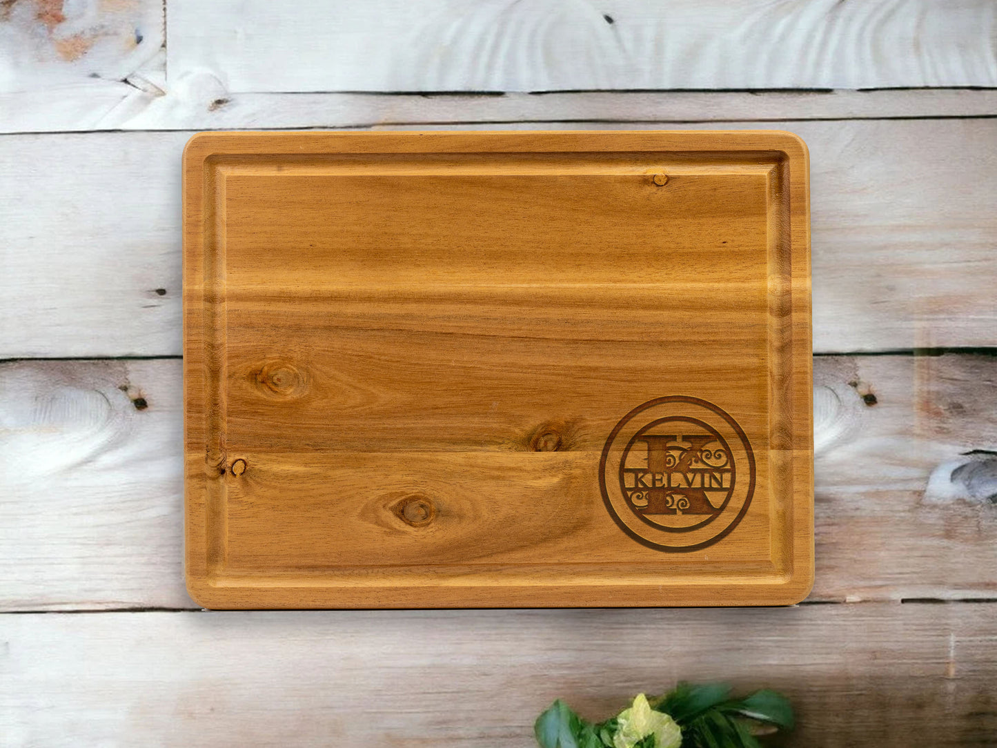 Handmade Cutting Board Personalized Monogram Name Design