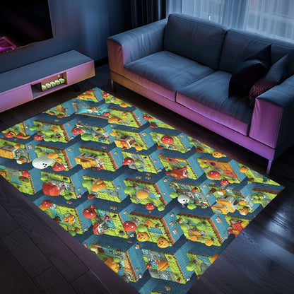 Unique 70s Retro Arcade Rug for Game Room, an Excellent Gift for Video Game Lovers and Collectors, Arcade Decor, Gift for Gamers, Video Game Lovers G57