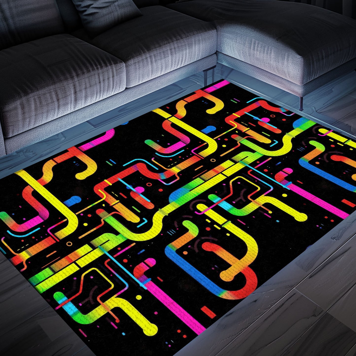 70s Retro Arcade Rug for Living Room, Perfect for Gamers and Video Game Enthusiasts Alike, Arcade Decor, Gift for Gamers, Video Game Lovers G54