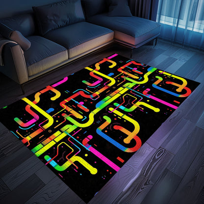 70s Retro Arcade Rug for Living Room, Perfect for Gamers and Video Game Enthusiasts Alike, Arcade Decor, Gift for Gamers, Video Game Lovers G54