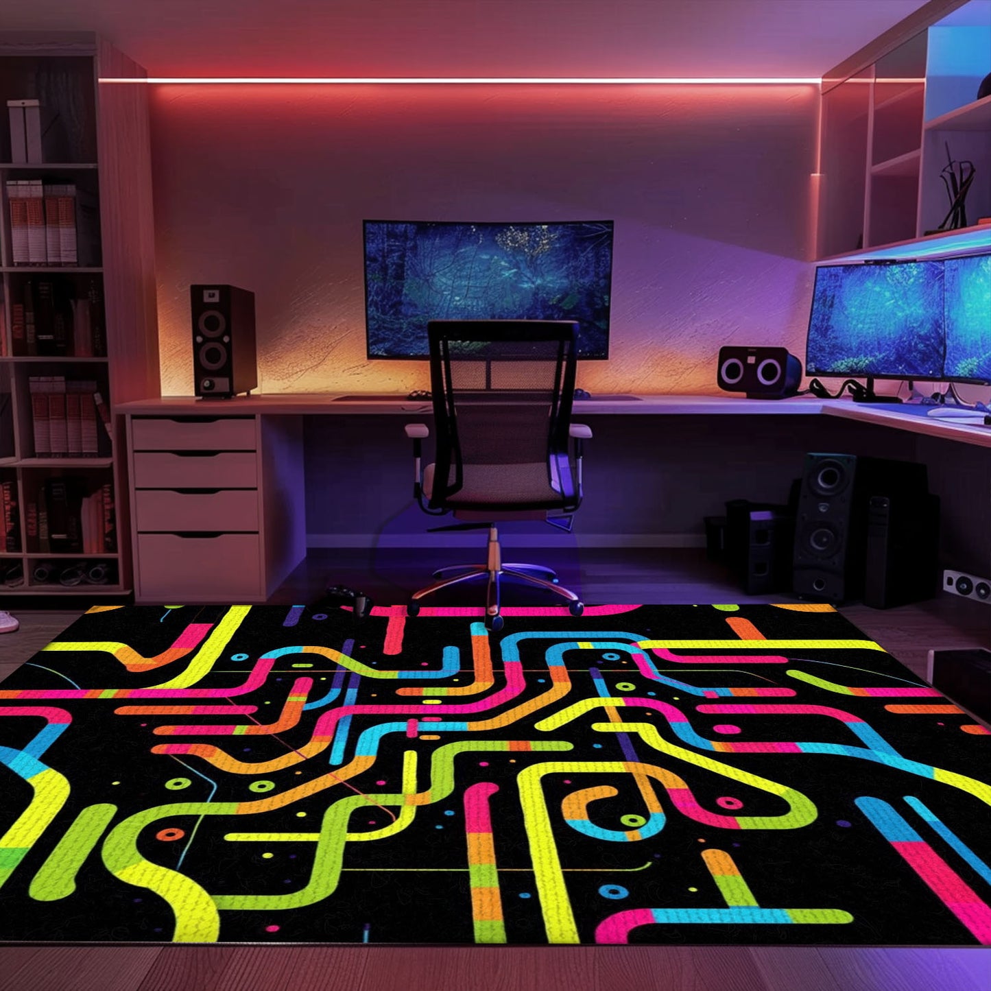 70s Retro Arcade Game Carpet for Bedroom, Ideal for Gamers and Fans of Classic Video Games, Arcade Decor, Gift for Gamers, Video Game Lovers G51