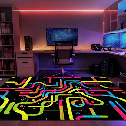 70s Retro Arcade Game Carpet for Bedroom, Ideal for Gamers and Fans of Classic Video Games, Arcade Decor, Gift for Gamers, Video Game Lovers G51