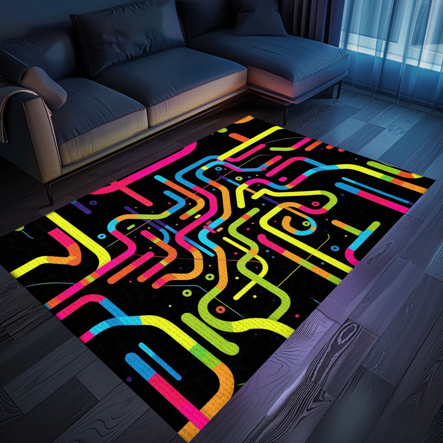 70s Retro Arcade Game Carpet for Bedroom, Ideal for Gamers and Fans of Classic Video Games, Arcade Decor, Gift for Gamers, Video Game Lovers G51