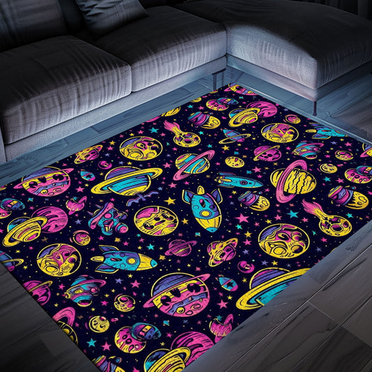 Funky 70s Retro Arcade Game Carpet for Bedroom, a Perfect Gift for Retro Video Game Enthusiasts, Arcade Decor, Gift for Gamers, Video Game Lovers G60