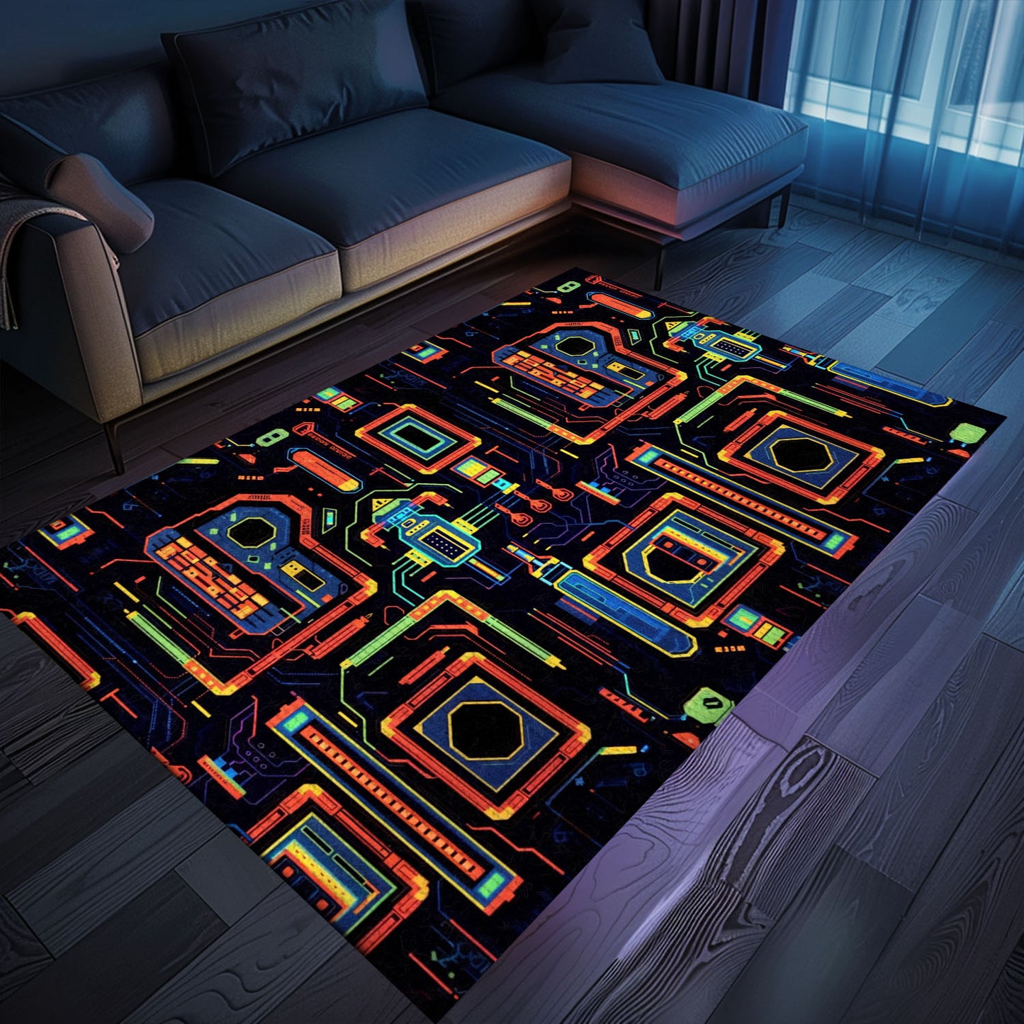 Classic 70s Arcade Rug for Living Room - Perfect for Video Game Enthusiasts and Nostalgic Decor Fans, Arcade Decor, Gift for Gamers, Video Game Lovers G40