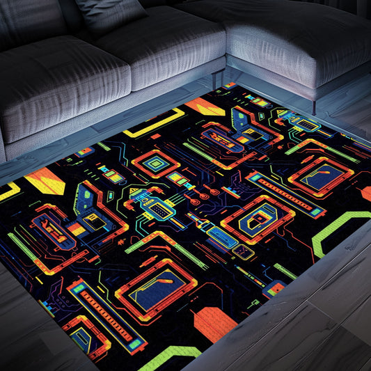 Vintage 70s Arcade Game Room Carpet for Bedroom - Unique Gift for Gamers and Retro Decor Lovers, Arcade Decor, Gift for Gamers, Video Game Lovers G39