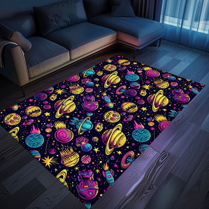 Classic 70s Retro Arcade Rug for Game Room, Ideal for Adding a Gaming Vibe to Your Living Space, Arcade Decor, Gift for Gamers, Video Game Lovers G49