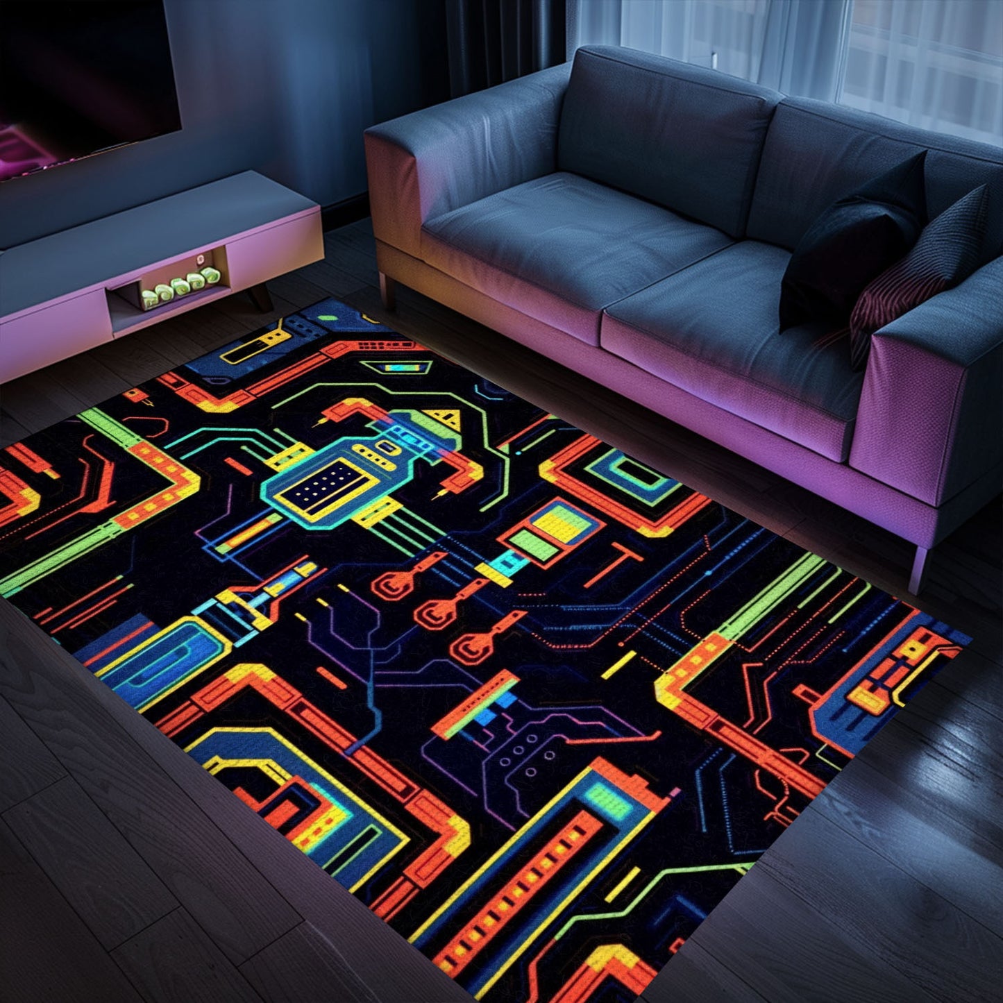 Gamers' Retro 70s Arcade Game Room Rug for Bedroom - Ideal for Video Game Fans and Classic Decor, Arcade Decor, Gift for Gamers, Video Game Lovers G37