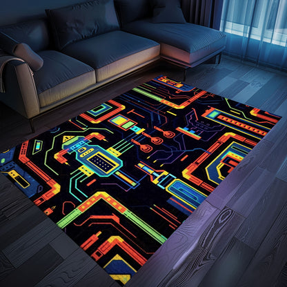 Gamers' Retro 70s Arcade Game Room Rug for Bedroom - Ideal for Video Game Fans and Classic Decor, Arcade Decor, Gift for Gamers, Video Game Lovers G37