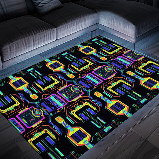 70s Retro Arcade Rug for Living Room - Unique Gamer Gift and Stylish Addition to Vintage Video Game Decor, Arcade Decor, Gift for Gamers, Video Game Lovers G36