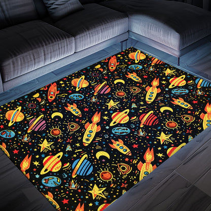 Retro 70s Arcade Decor Rug for Living Room - Perfect for Gamers Who Love Classic Video Game Themes, Arcade Decor, Gift for Gamers, Video Game Lovers G32