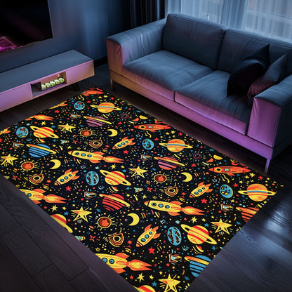 Retro 70s Arcade Decor Rug for Living Room - Perfect for Gamers Who Love Classic Video Game Themes, Arcade Decor, Gift for Gamers, Video Game Lovers G32