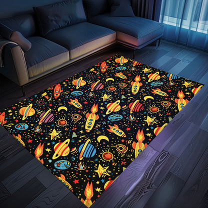 Retro 70s Arcade Decor Rug for Living Room - Perfect for Gamers Who Love Classic Video Game Themes, Arcade Decor, Gift for Gamers, Video Game Lovers G32