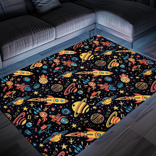 Vintage 70s Arcade Rug for Bedroom - Unique Gamer Gift and Stylish Addition to Retro Video Game Decor, Arcade Decor, Gift for Gamers, Video Game Lovers G31