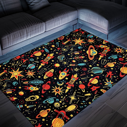 70s Retro Style Arcade Rug for Living Room - Enhance Your Space with Vintage Decor and Gamer Appeal, Arcade Decor, Gift for Gamers, Video Game Lovers G30