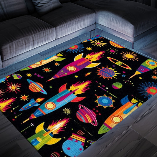 70s Retro Arcade Game Room Rug for Bedroom - Ideal for Video Game Lovers and Nostalgic Decor Fans, Arcade Decor, Gift for Gamers, Video Game Lovers G26