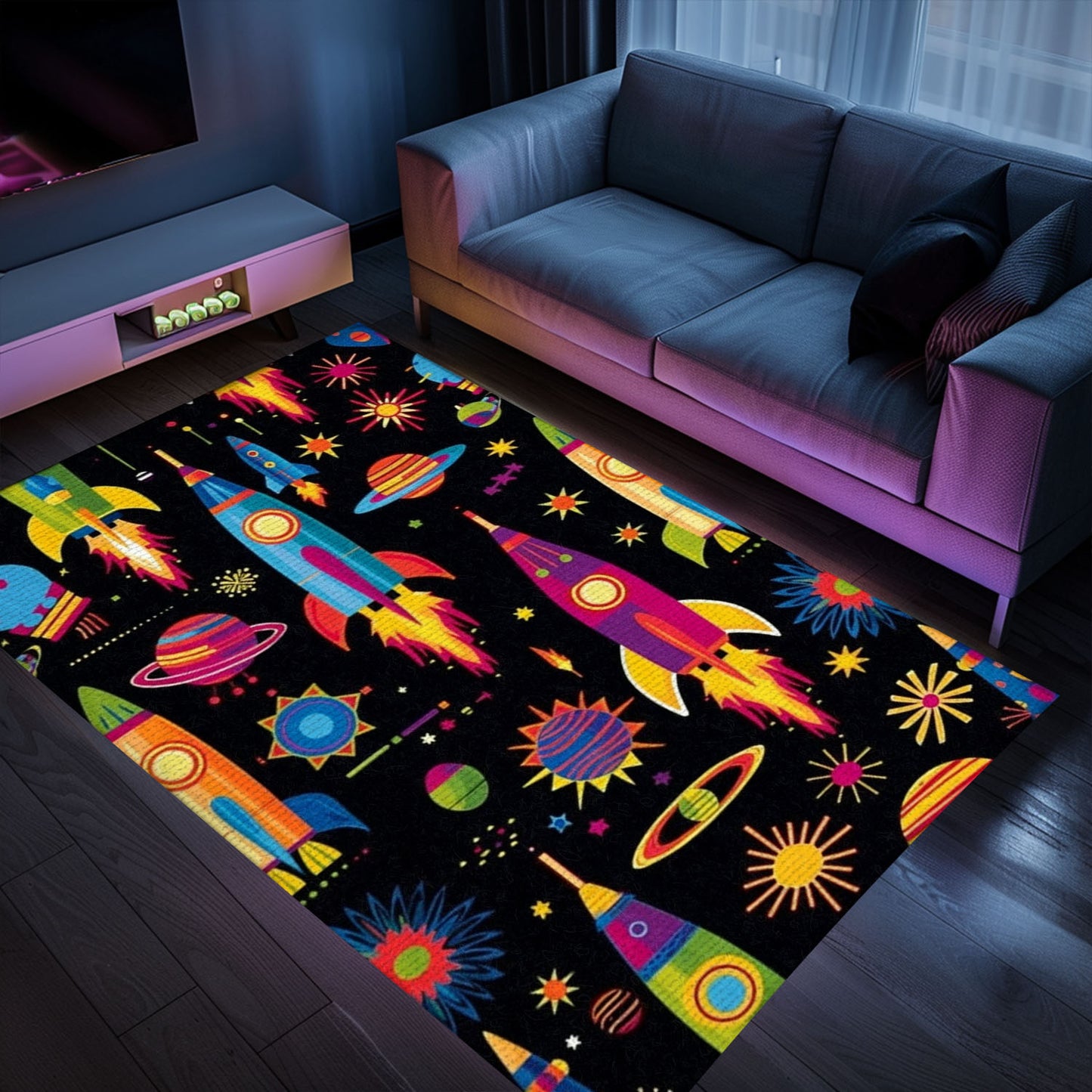 70s Retro Arcade Game Room Rug for Bedroom - Ideal for Video Game Lovers and Nostalgic Decor Fans, Arcade Decor, Gift for Gamers, Video Game Lovers G26