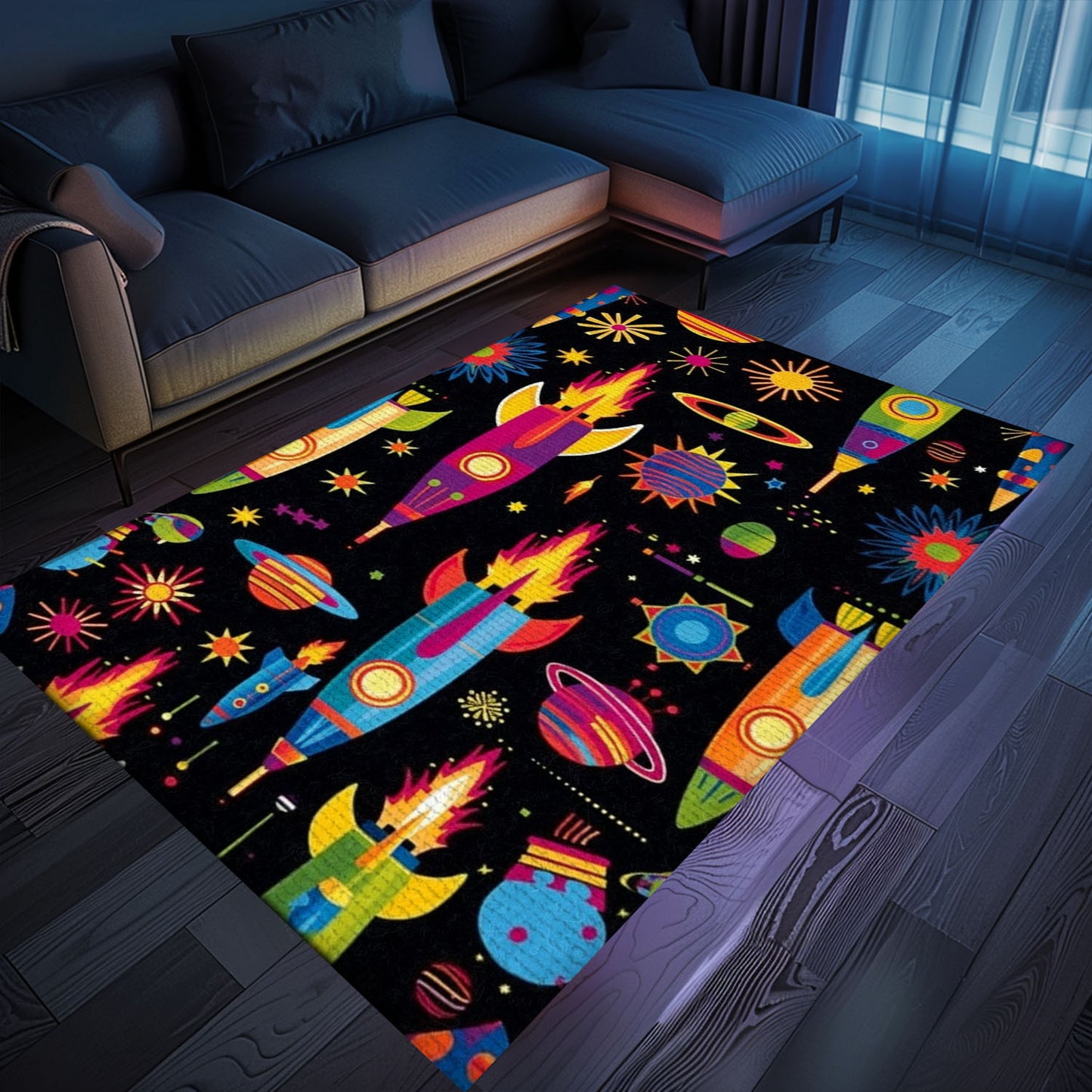 70s Retro Arcade Game Room Rug for Bedroom - Ideal for Video Game Lovers and Nostalgic Decor Fans, Arcade Decor, Gift for Gamers, Video Game Lovers G26