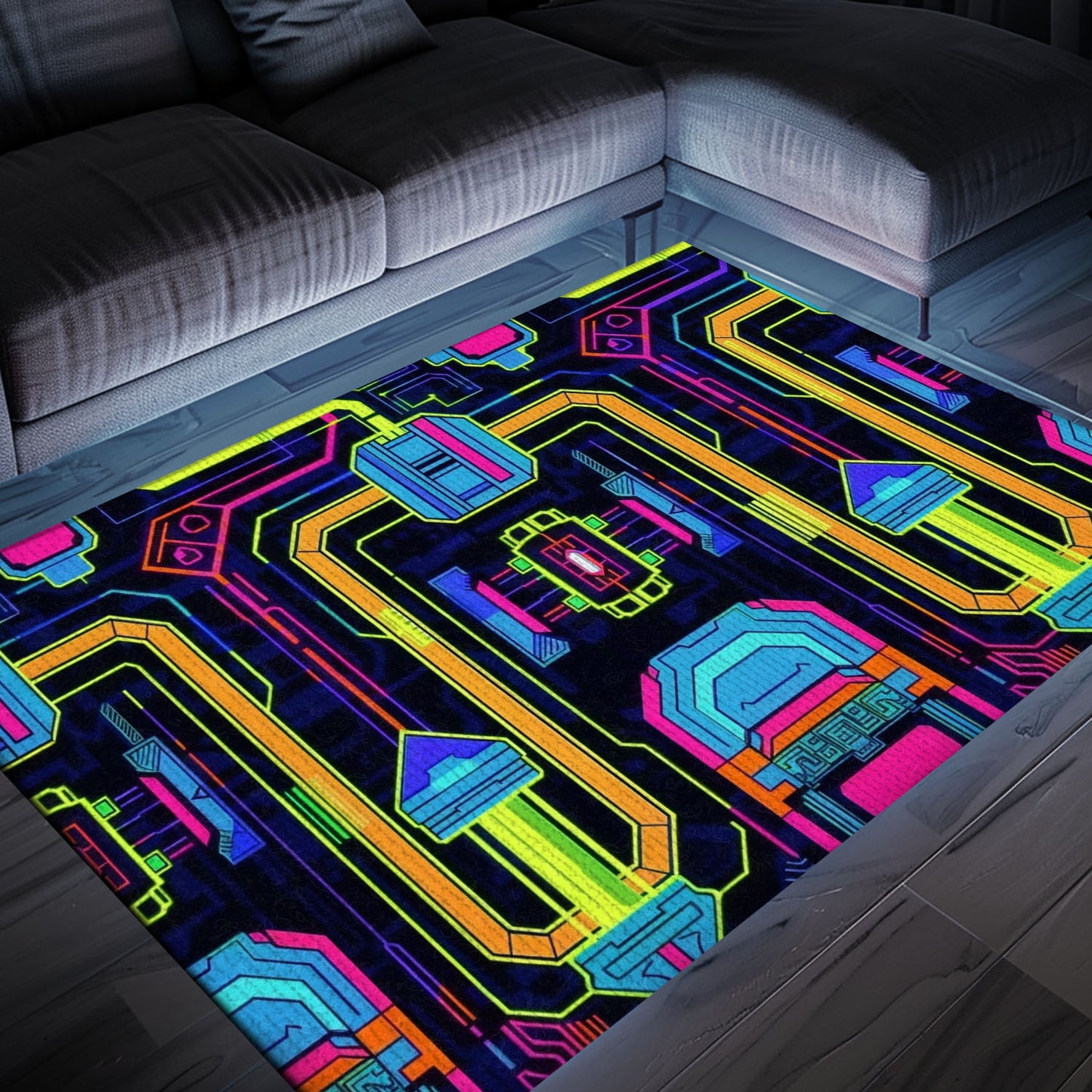 Elevate Your Living Room with a 70s Retro Arcade Game Room Rug - Perfect Arcade Decor and Gift for Gamers, Arcade Decor, Gift for Gamers, Video Game Lovers G21