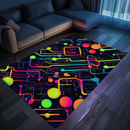 Classic 70s Arcade Game Room Carpet for Bedroom - A Perfect Gamer's Gift and Stylish Retro Decor Addition, Arcade Decor, Gift for Gamers, Video Game Lovers G20