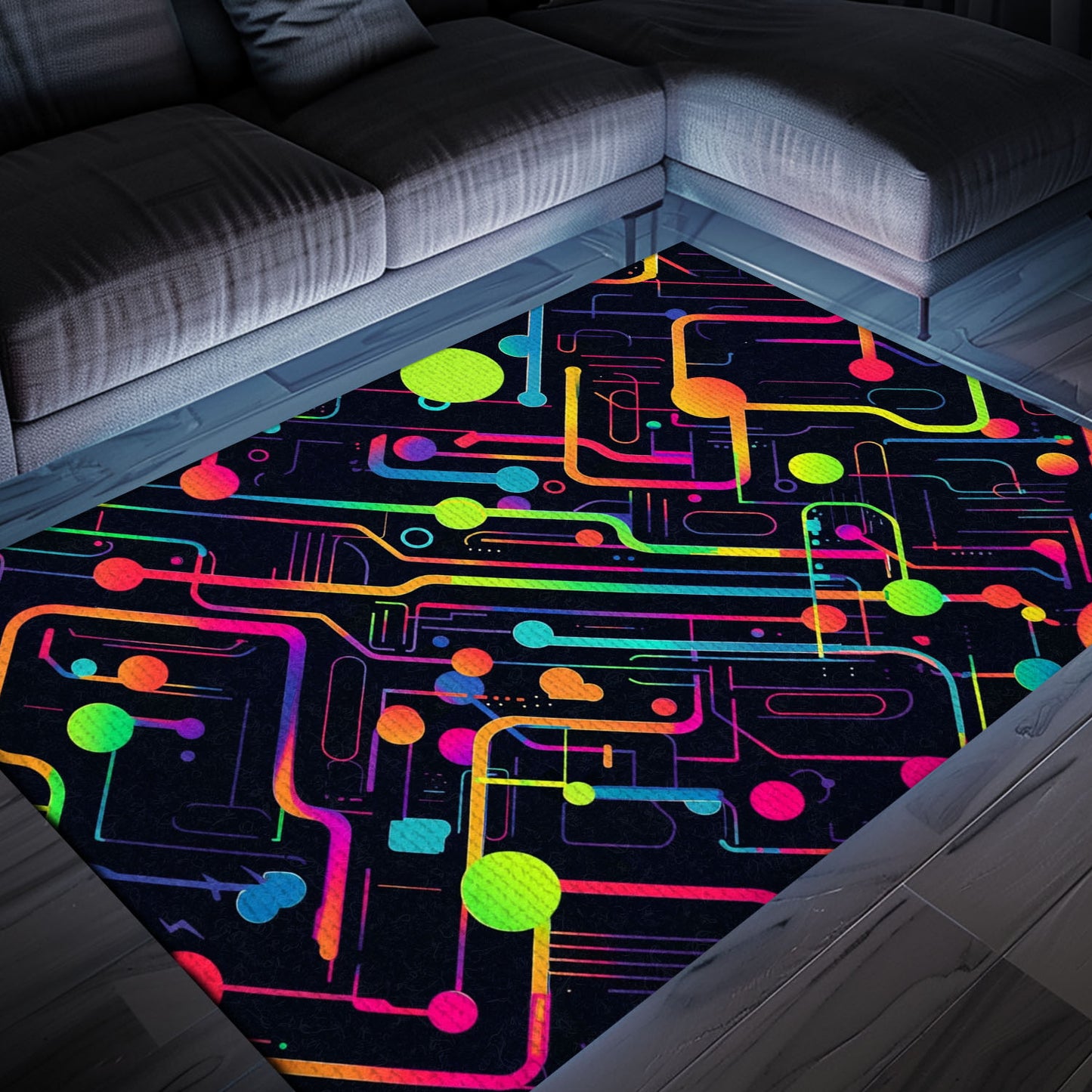 Retro 70s Arcade Rug for Living Room - Ideal for Video Game Lovers Looking to Add Nostalgic Decor, Arcade Decor, Gift for Gamers, Video Game Lovers G19