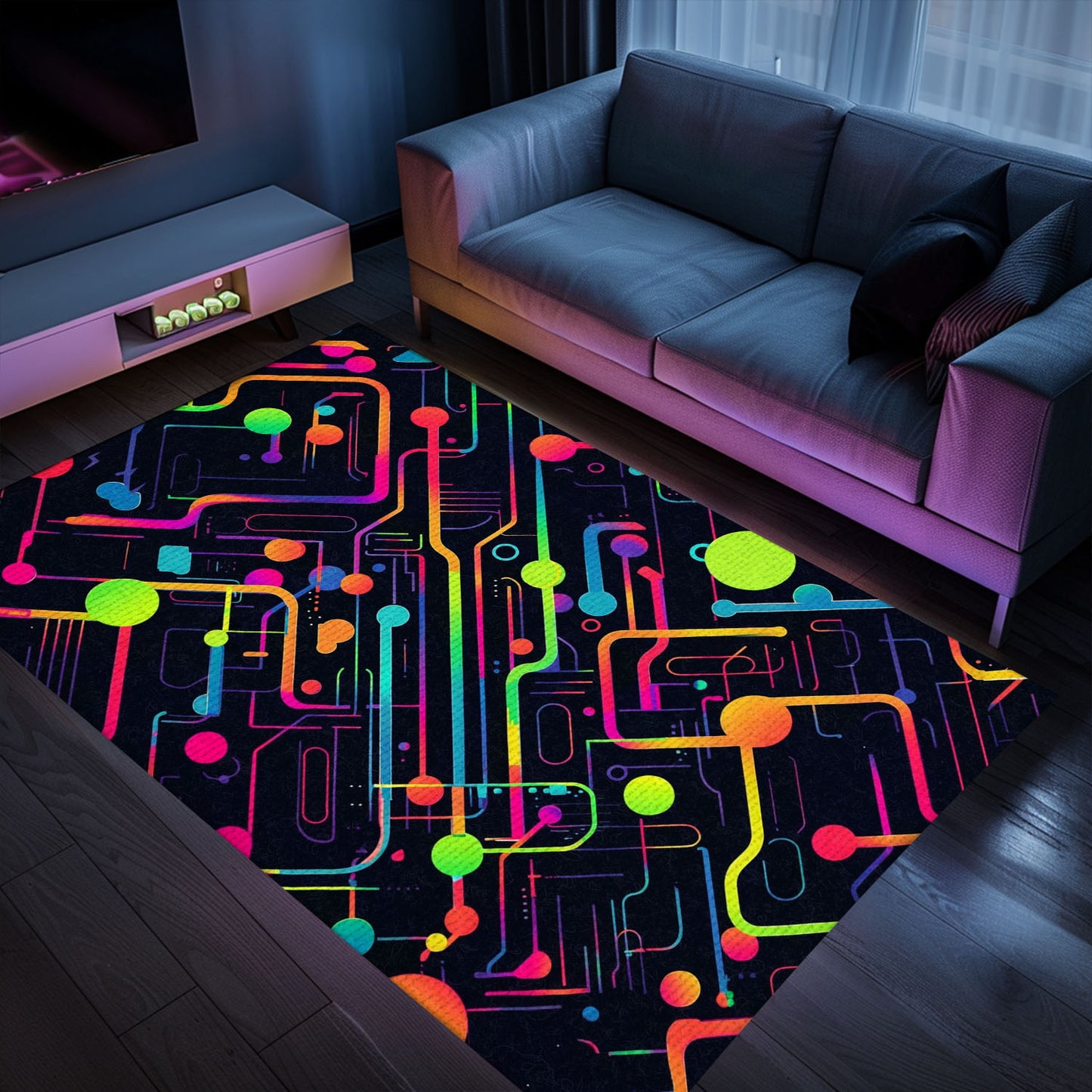 Retro 70s Arcade Rug for Living Room - Ideal for Video Game Lovers Looking to Add Nostalgic Decor, Arcade Decor, Gift for Gamers, Video Game Lovers G19