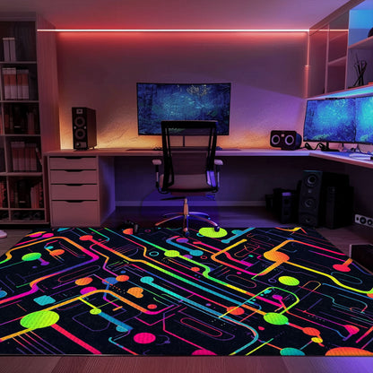 Retro 70s Arcade Rug for Living Room - Ideal for Video Game Lovers Looking to Add Nostalgic Decor, Arcade Decor, Gift for Gamers, Video Game Lovers G19